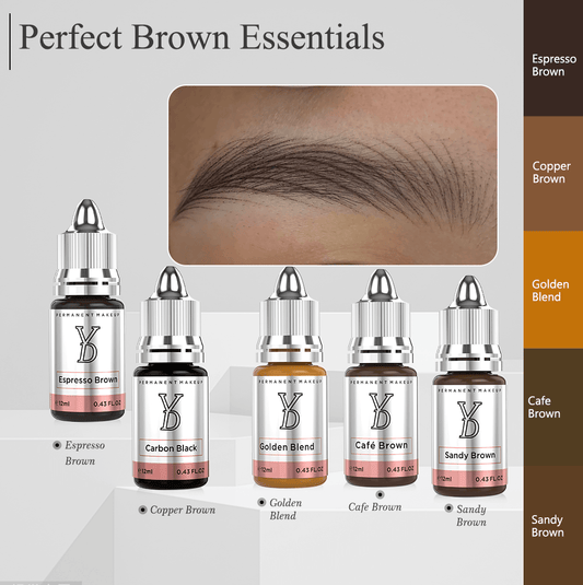 Golden Blend – YDPMU Powder Hybrid Pigment Collection | Professional PMU Pigment Set