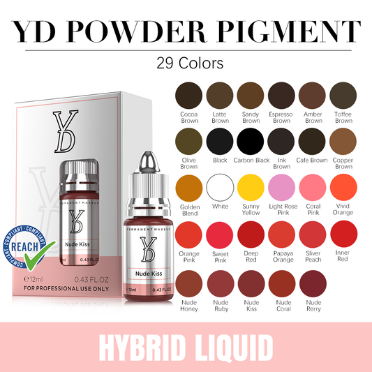 YD Powder Liquid Pigment 28 Colors Set | Professional PMU Kit
