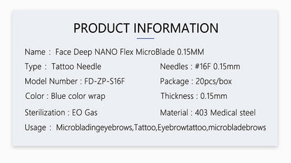 Face Deep NANO Flex MicroBlade #16F 0.15MM (20PCS/BOX)