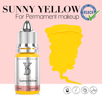 Sunny Yellow – YDPMU Powder Hybrid Liquid Pigment for Lips | Bright Sunny Yellow Lip Blush PMU Pigment