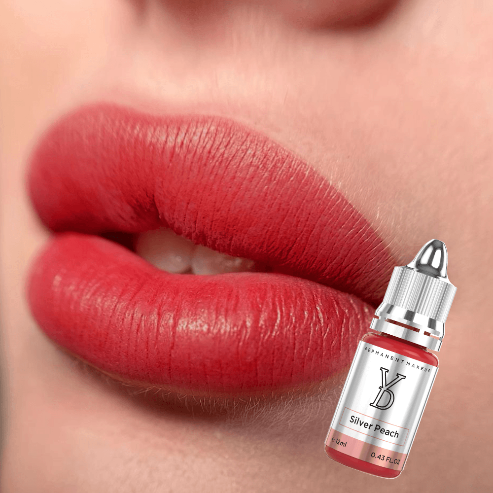 Silver Peach – YDPMU Powder Hybrid Liquid Pigment for Lips | Soft Shimmery Peach Lip Blush PMU Pigment