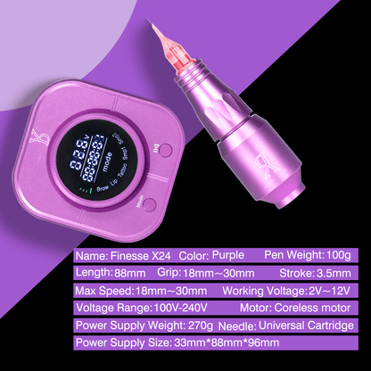Finesse X24 Permanent Makeup Machine| 12800RPM Rotary Machine | 3.5mm Stroke | 25% Off Bulk Orders