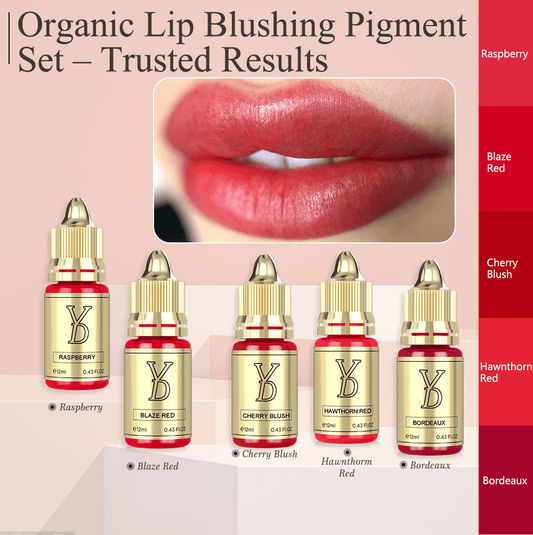 YDPMU Neo Desire Lip Pigment Set – Professional Lip Blush PMU Ink | 5 Red Tones | Anti-Darkening Formula | 12ml