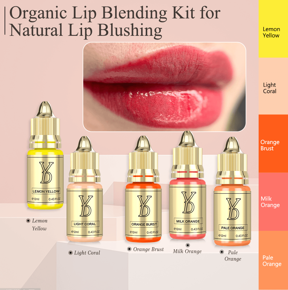 YDPMU Neutralize Lips Set – Professional Dark Lip Correction PMU Pigment | 5 Colors | Anti-Darkening Formula | 12ml