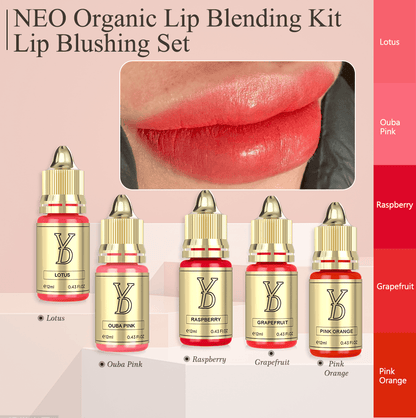 YDPMU Natural Lip Pigment Set – Professional Lip Blush PMU Ink | 5 Natural Tones | Anti-Darkening Formula | 12ml