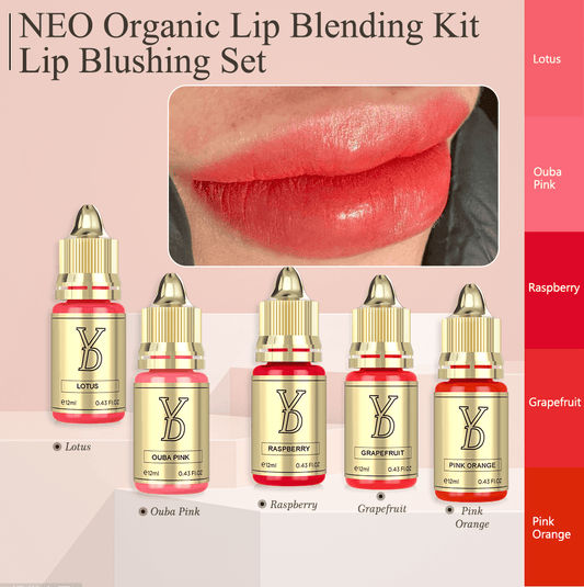 YDPMU Natural Lip Pigment Set – Professional Lip Blush PMU Ink | 5 Natural Tones | Anti-Darkening Formula | 12ml