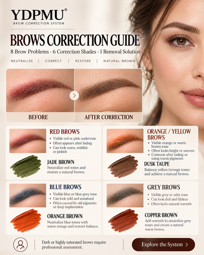 YDPMU Brow Correction System – 6 Correction Shades + Removal Solution