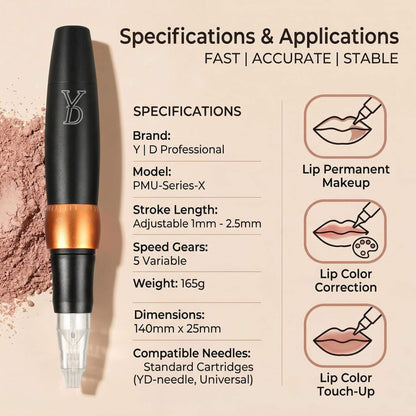 YDPMU LipMaster Permanent Makeup Machine – Professional Lip PMU Device for Lip Blush, Full Lip Color & Lip Liner
