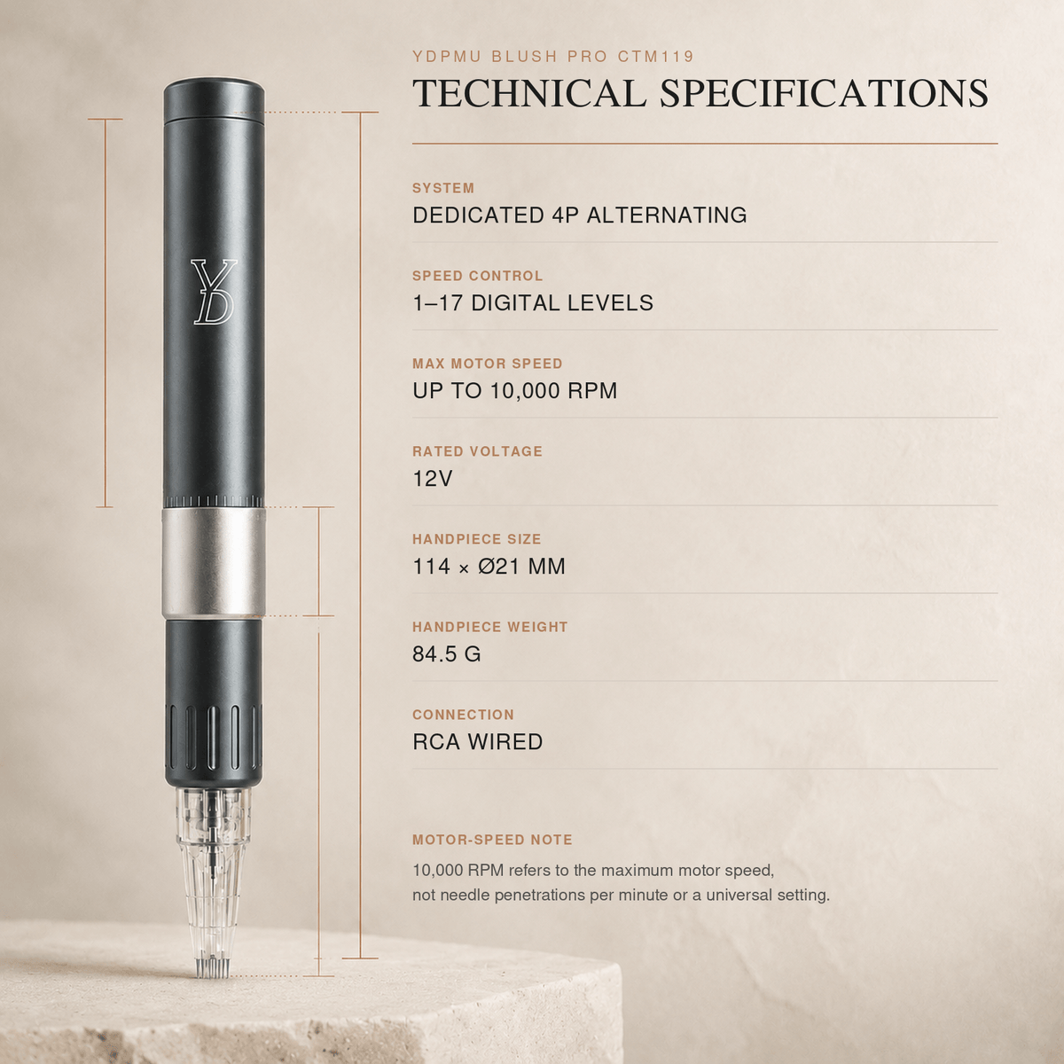 YDPMU Blush Pro CTM119 4-Pin PMU Machine